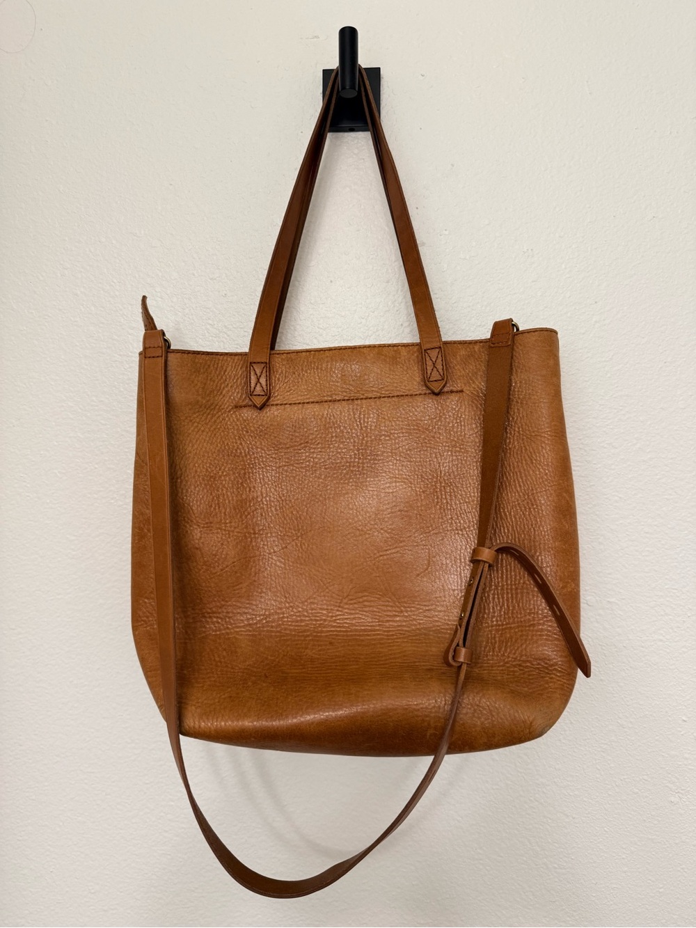 Leather Tote Bag in Cognac Brown - Picture 3 of 7